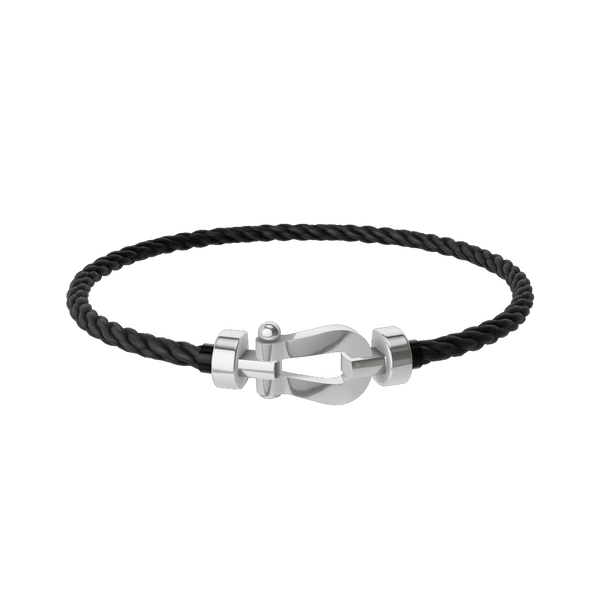 Force 10 Medium White Gold Cable Bracelet